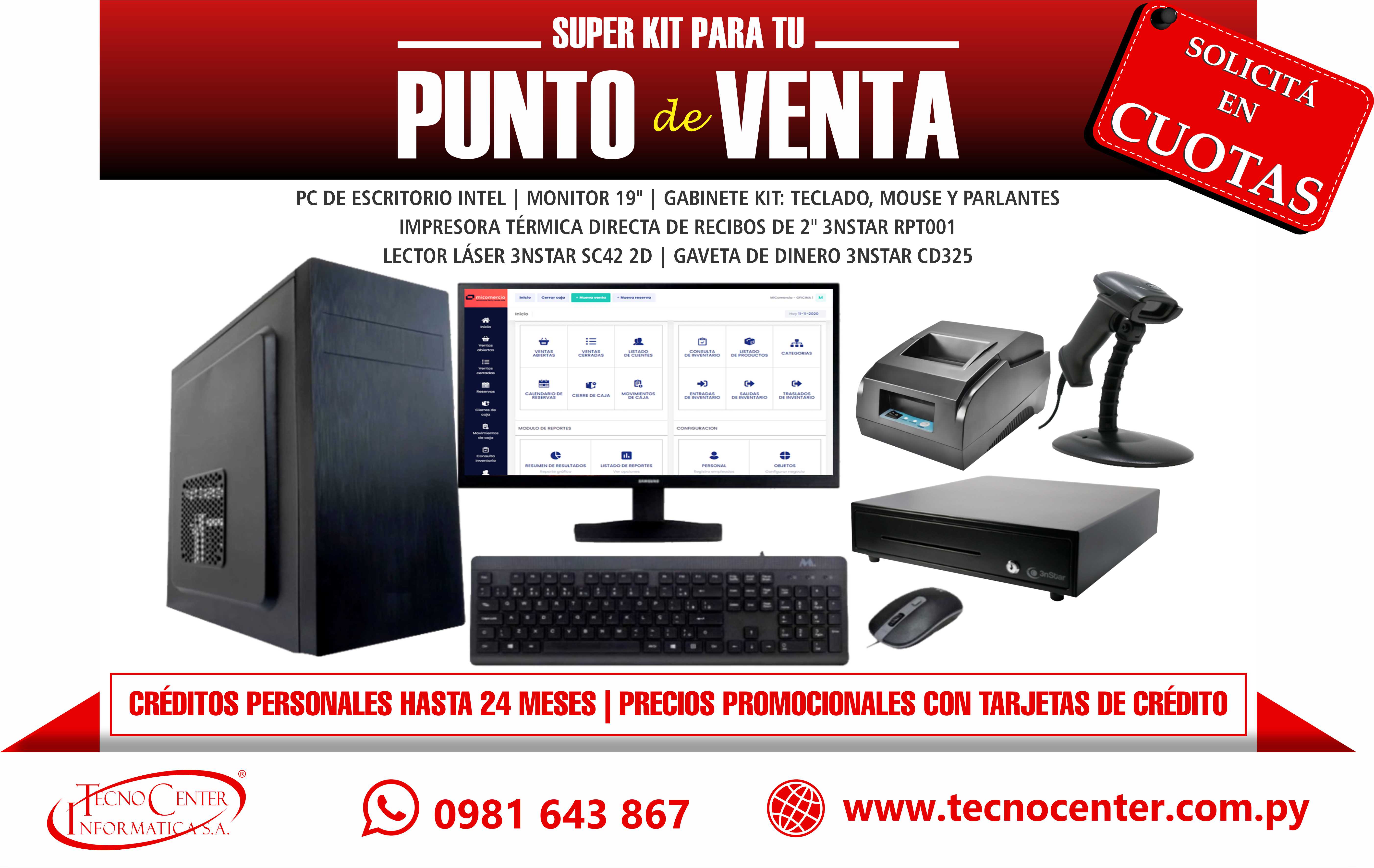 Kit Punto de Venta: PC + Impresora + Lector + Gave
